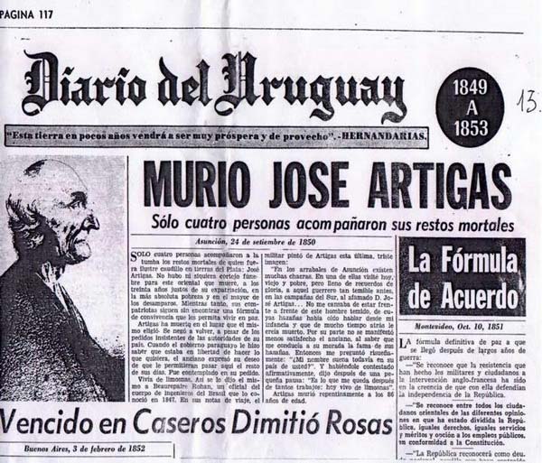 ARTIGAS MUERE